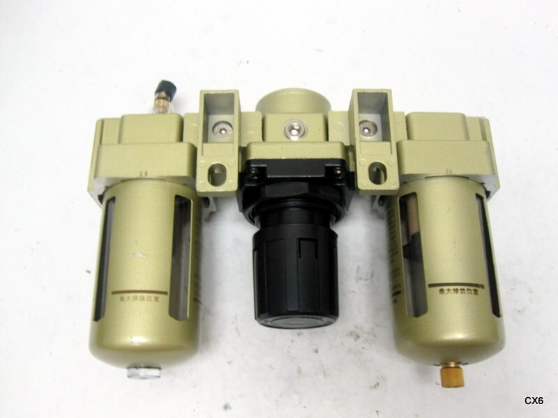 MISSING GAUGE Three Unit Combo Compressed 1/2" NPT Air Filter Regulator