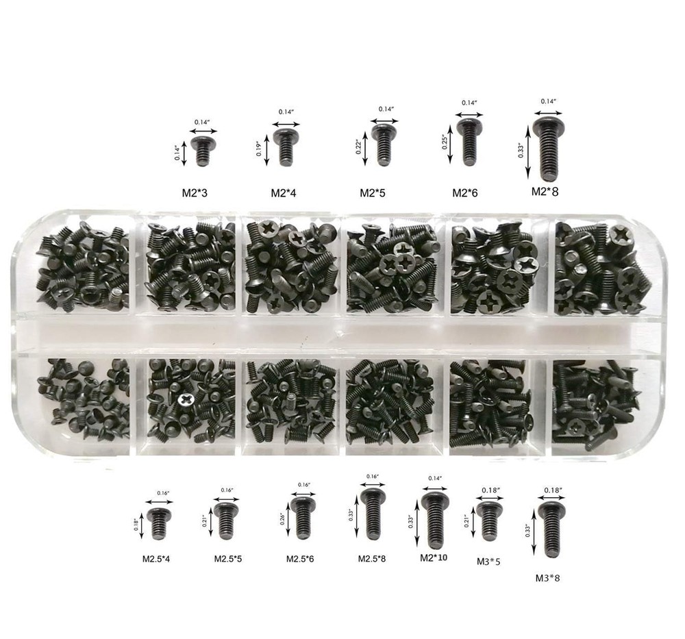 Easycargo 240pcs 12 Sizes Laptop Screws Kit, Notebook Computer Replacement Screw