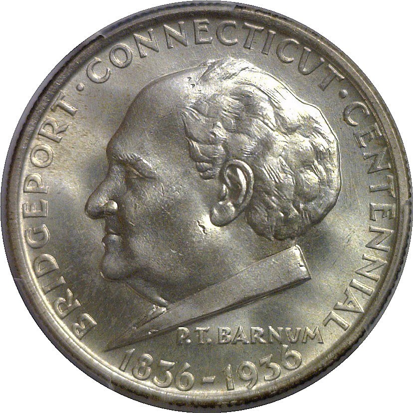 1936 Bridgeport Commemorative Half Dollar PCGS MS-65+