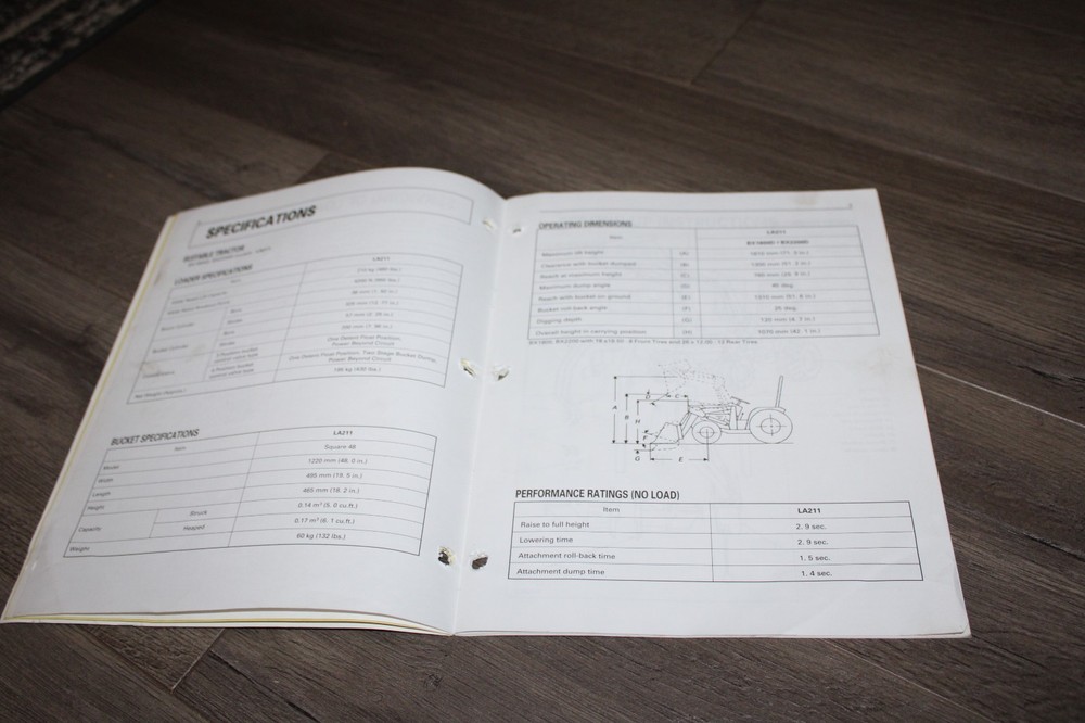 Kubota model LA211 front loader operators manual