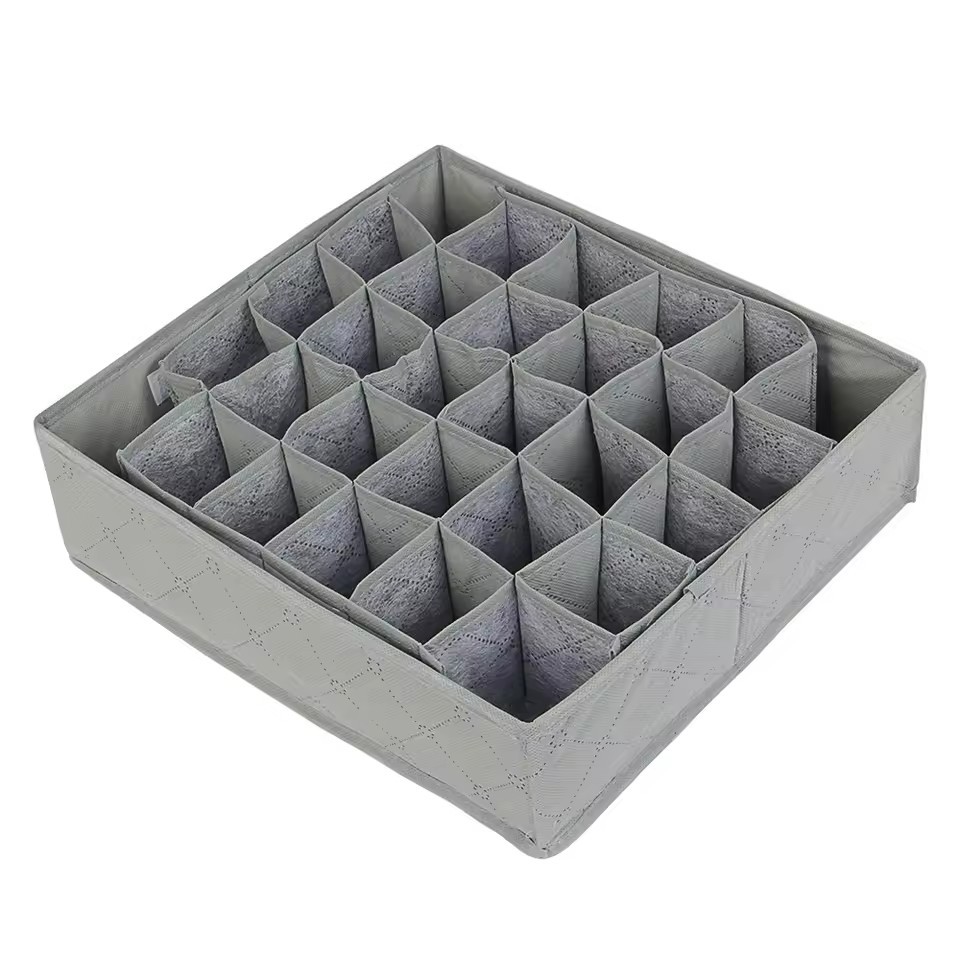 30 Cell Foldable Drawer Organizer for Underwear, Socks & Bras Storage