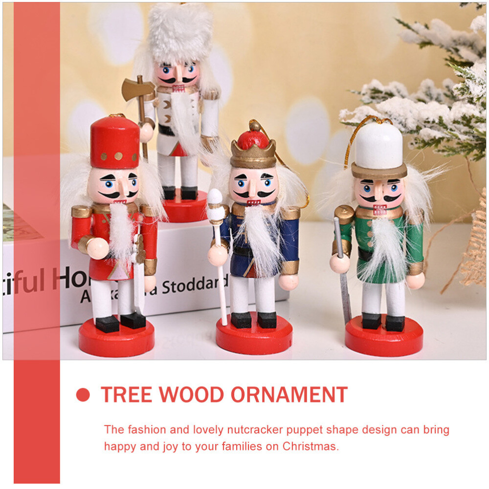 4PCS Christmas Tree Hanging Nutcrackers Figures Decorative Nutcrackers Pendants