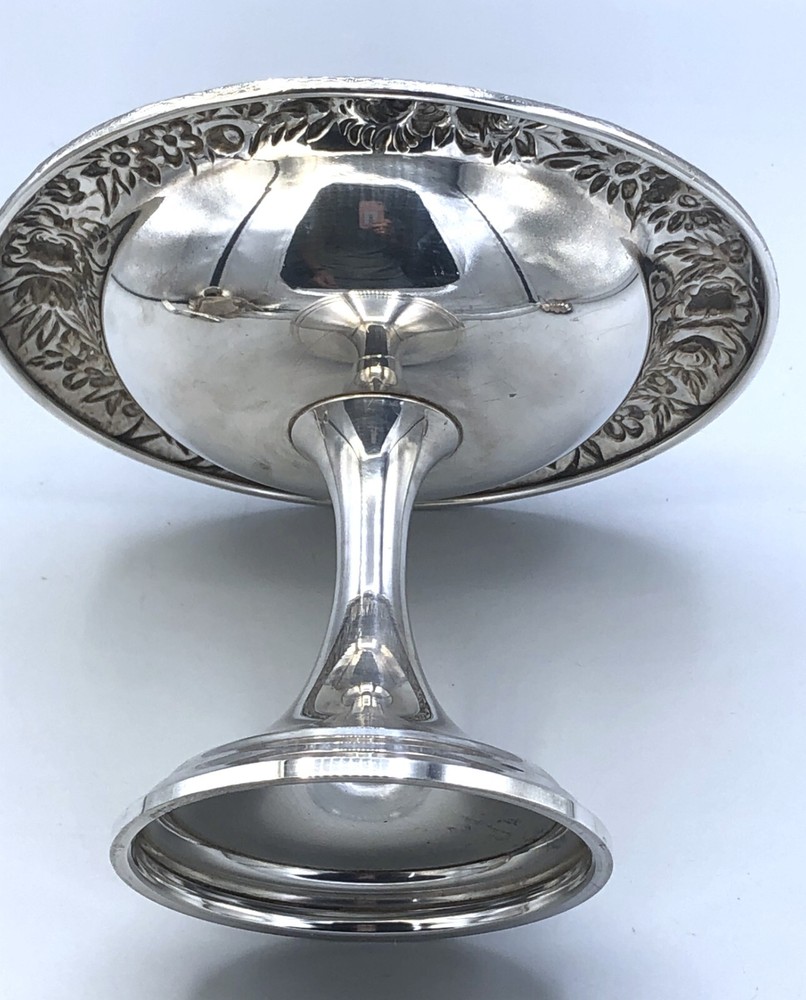 S. Kirk & Son, Repousse Sterling Silver Compote, item # 437F, 4.5" tall