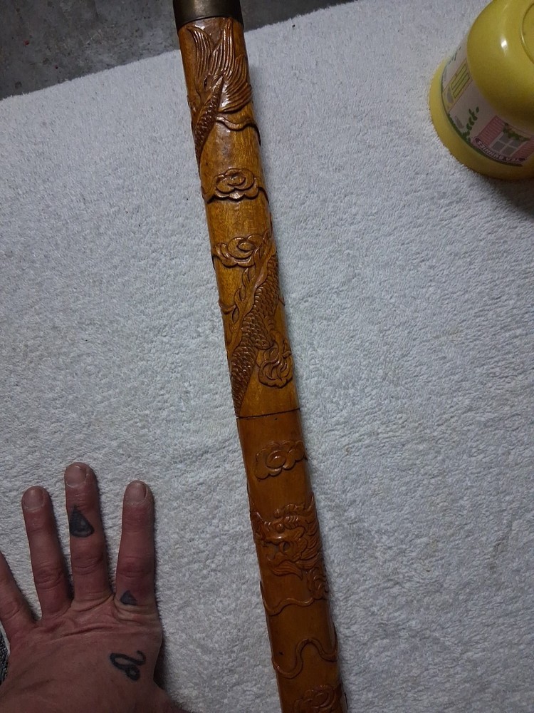 17" Double Carved Dragon Knife
