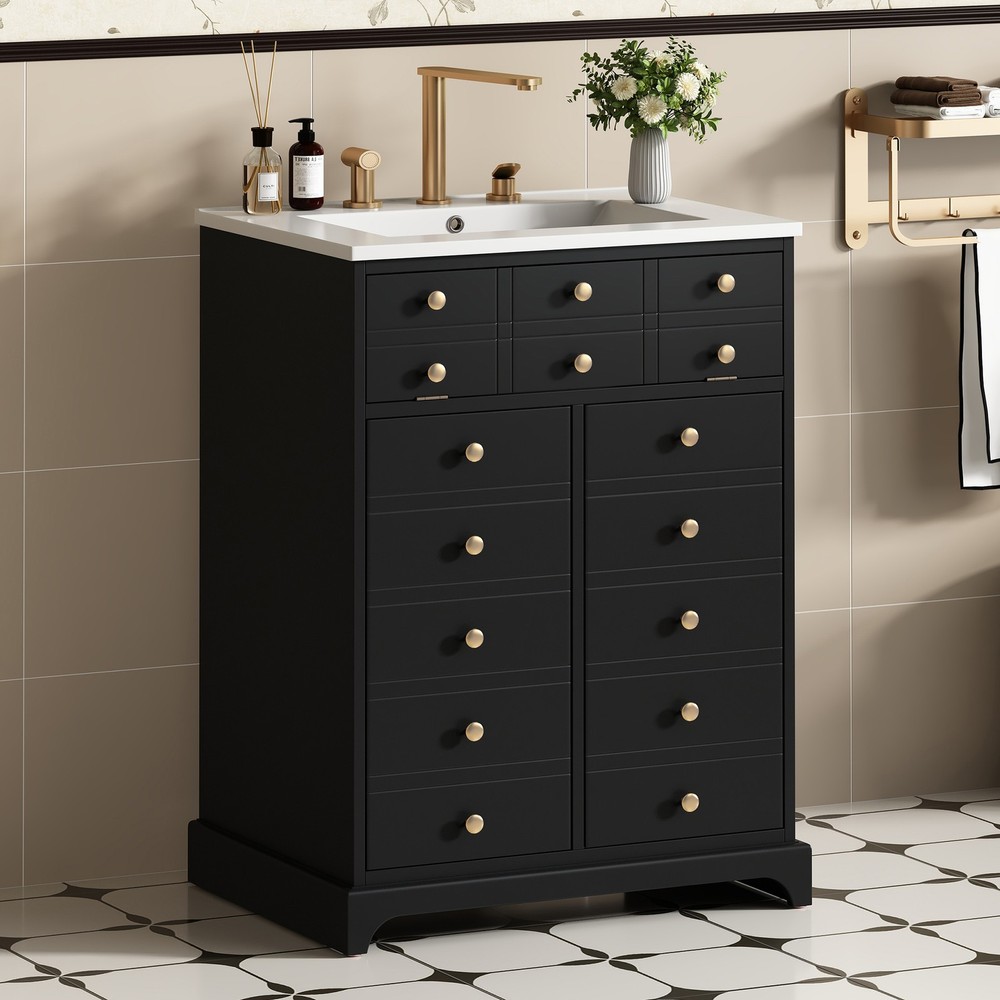 24" Bathroom Vanity with a Drawer & Two Soft-Closing Doors, Painted Modern Bathr