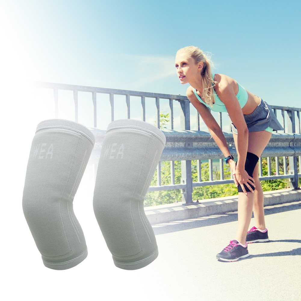 Simple Knee Pads Medium Size Gray 1 Pair
