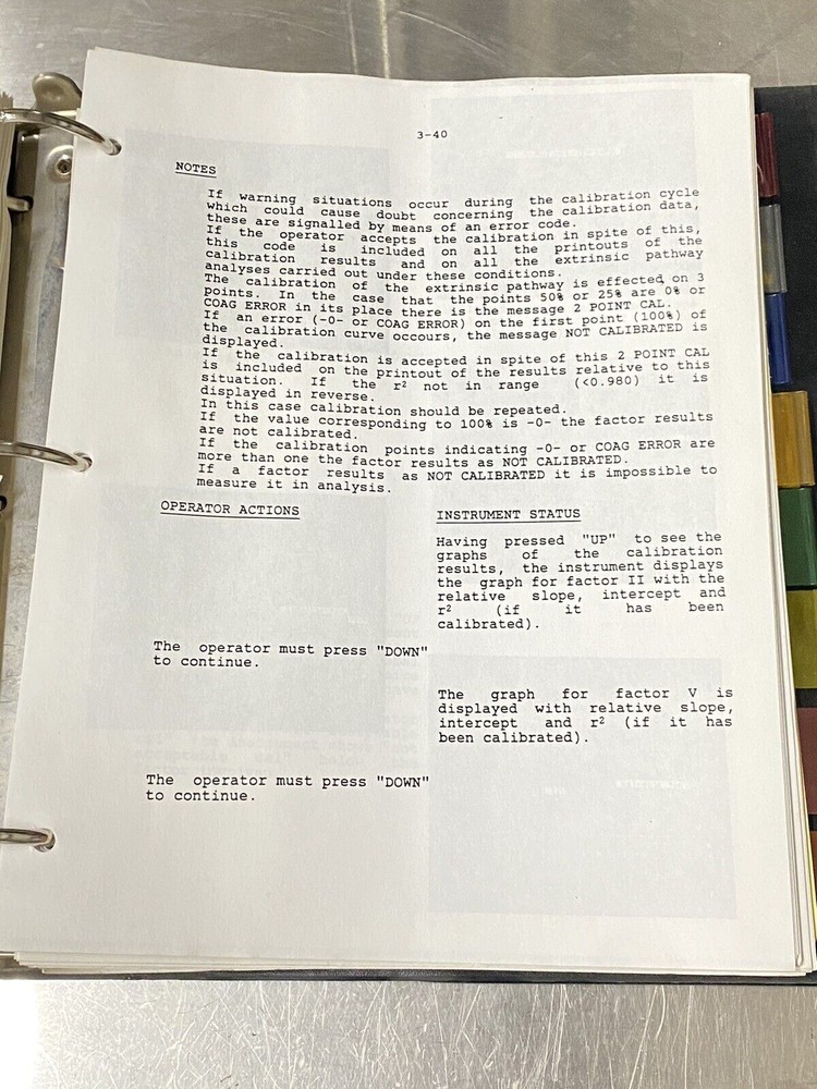 Instrumentation Lab ACL Blood Coagulation System- Users Guide / Instruction Book