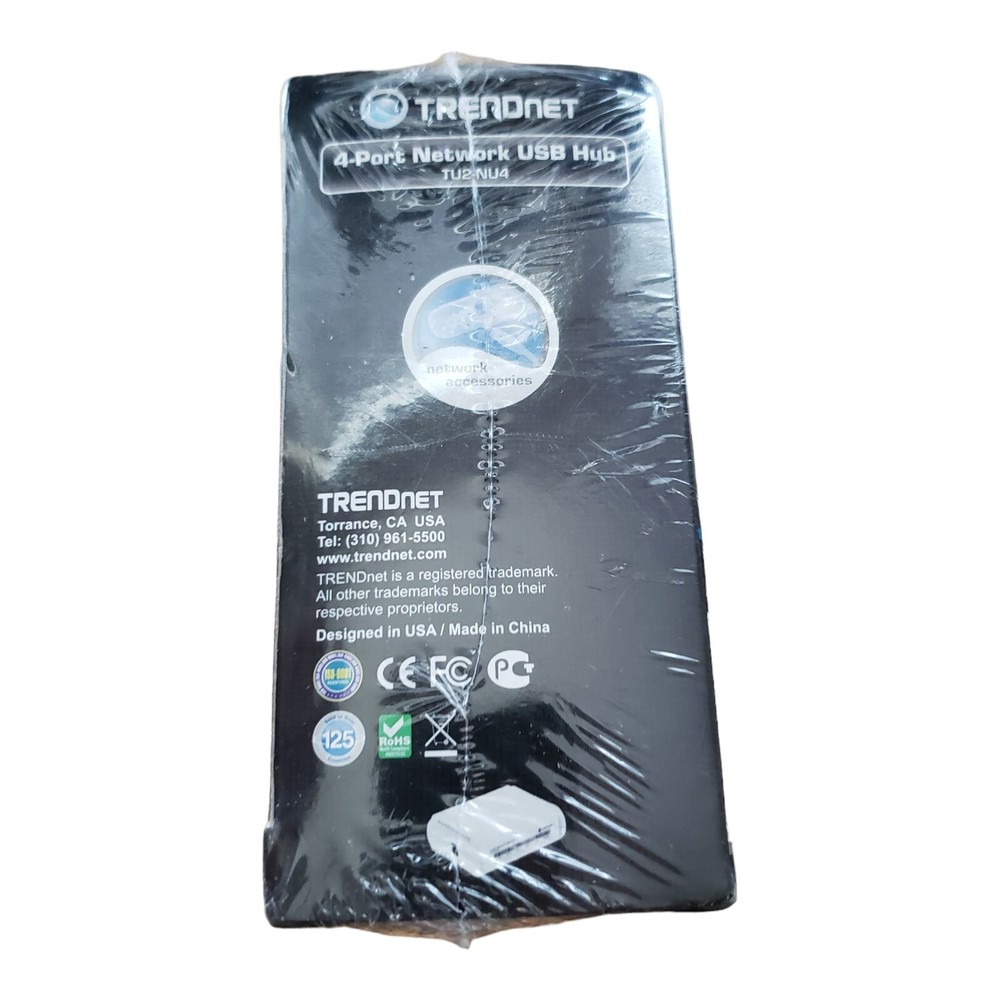 TRENDnet 4-Port Network USB 2.0 Hub TU2-NU4 - White