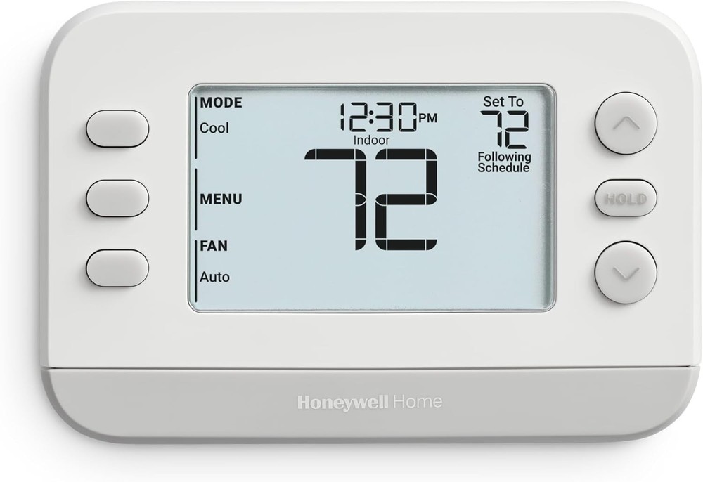 New! Programmable Thermostat, Single-Stage, 1 Heat/1 Cool Compatibility, Flex...