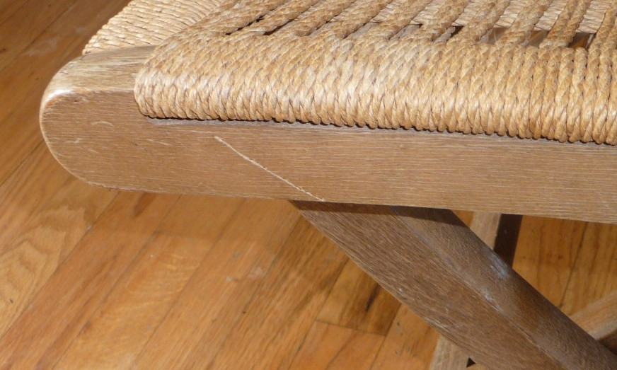 VINTAGE HANS WEGNER MCM DESIGN ROPE STOOL