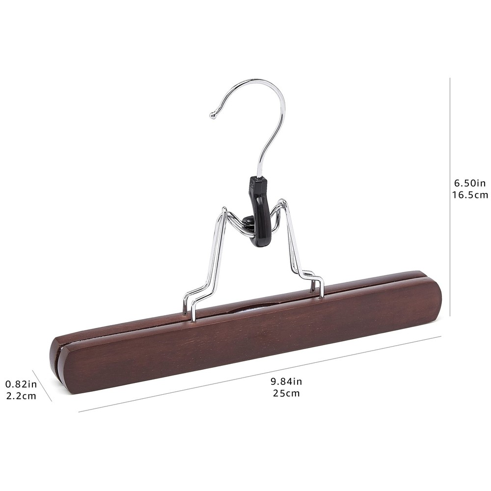 Amazon Basics Wooden Pants Hangers - Cherry, 10-Pack 10-Pack, Cherry