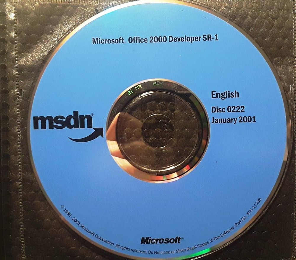 Microsoft Office 2000 Developer & MSDN Library w/ License