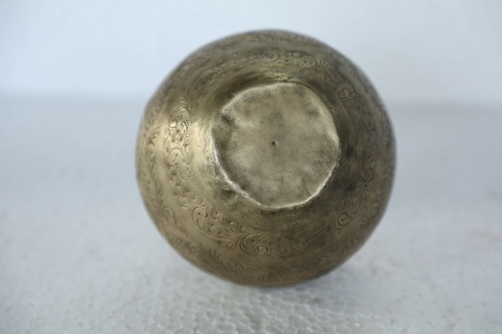 Vintage Brass Engraved Handcrafted Solid Heavy Water Pot/Lotta