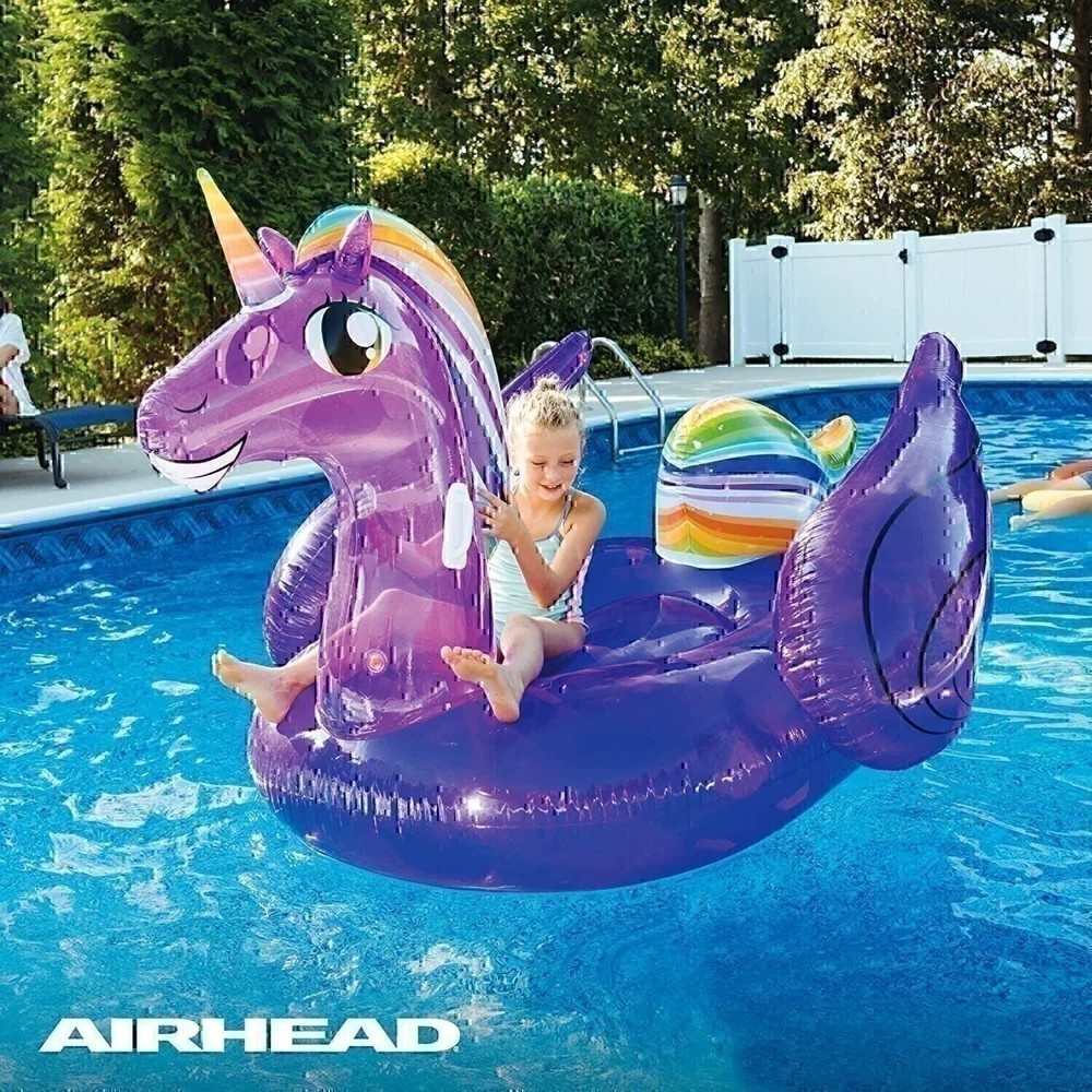 Airhead Inflatable Pool Float | Purple Unicorn Pool Float