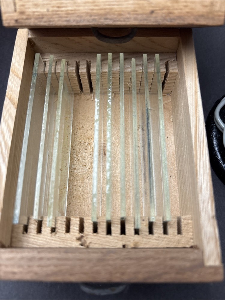 Vintage Precision Optical Co. Microscope Model 500 with CASE +LIGHT + Slides