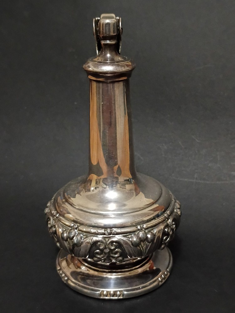 Vintage Silver Ronson Decanter Table Lighter Circa 1946