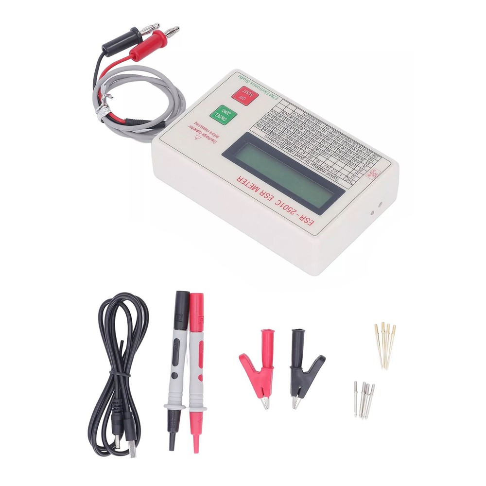 Handheld ESR DCR Capacitor Tester High Accuracy Smart Shutdown Capacitance Meter