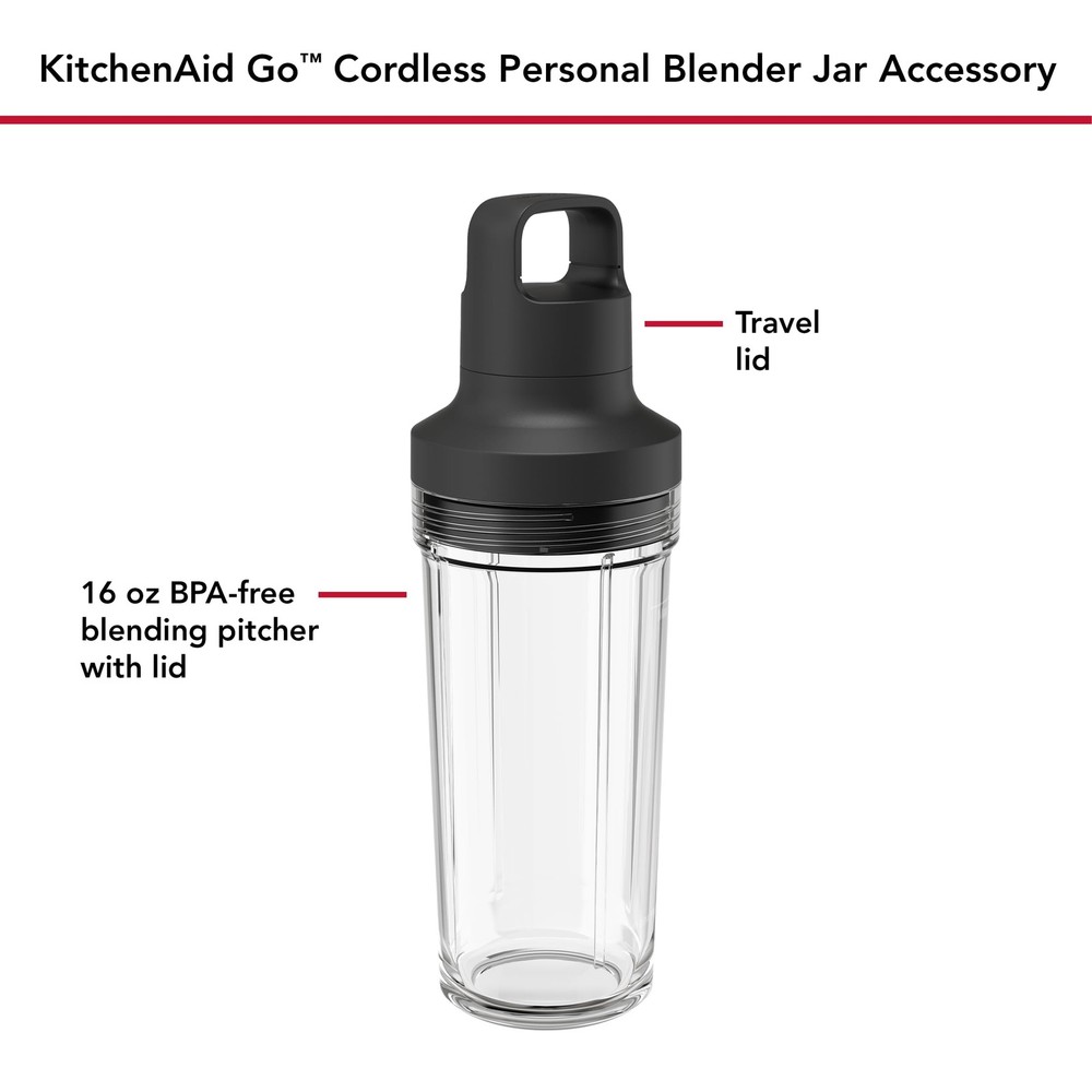 KitchenAid Go Personal Blender Jar Accessory, Black Matte, KSBRJA16BM