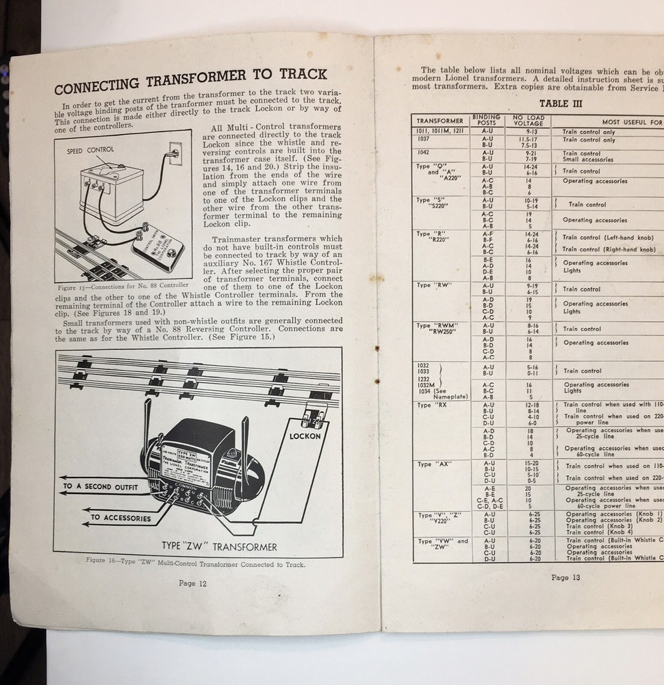 Vintage Lionel Train Manual 40 Pages Missing Cover Read Description