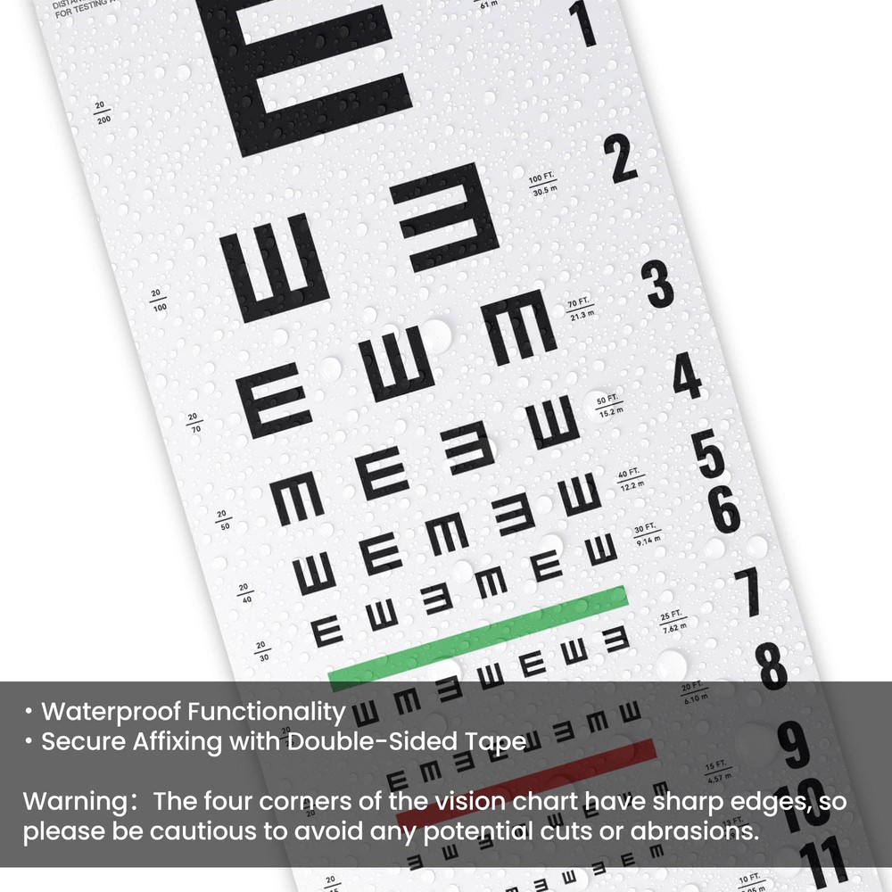 UCanSee E Eye Chart Visual Acuity Chart 22x11 inches