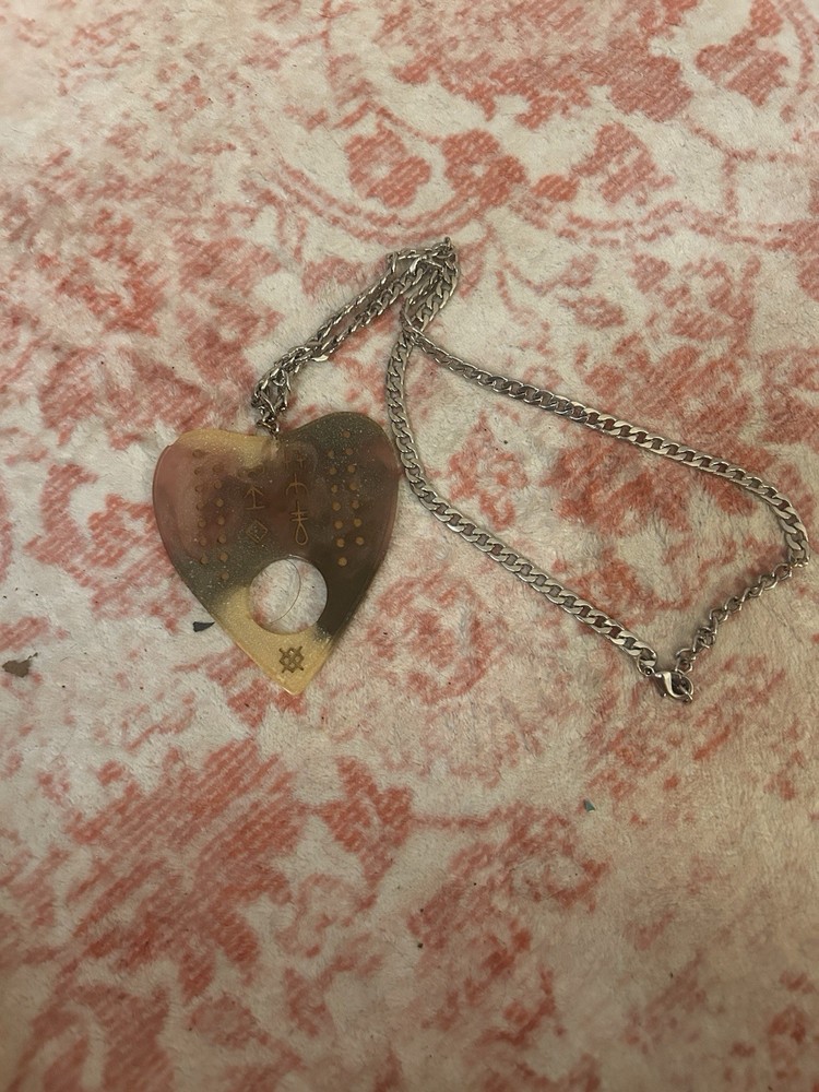 Handmade multicolour planchette necklace