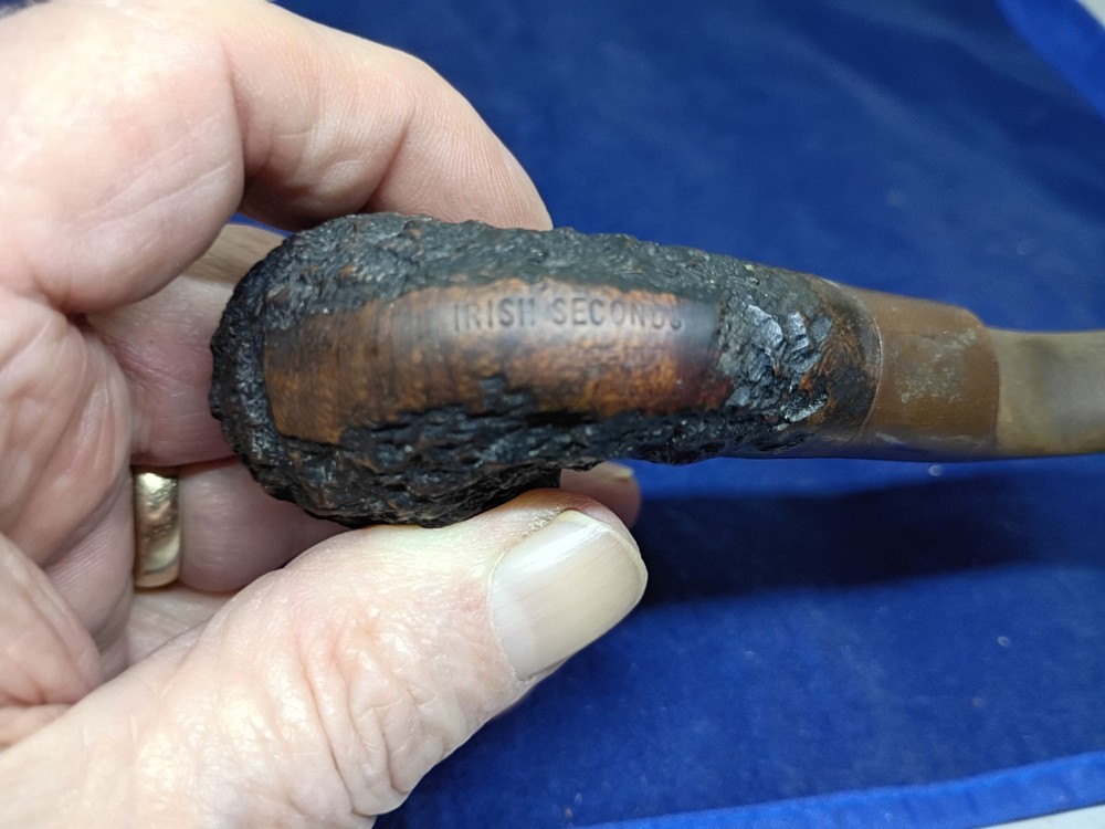 Irish Second Rusticated Briar Pipe Bent Estate Made in Ireland