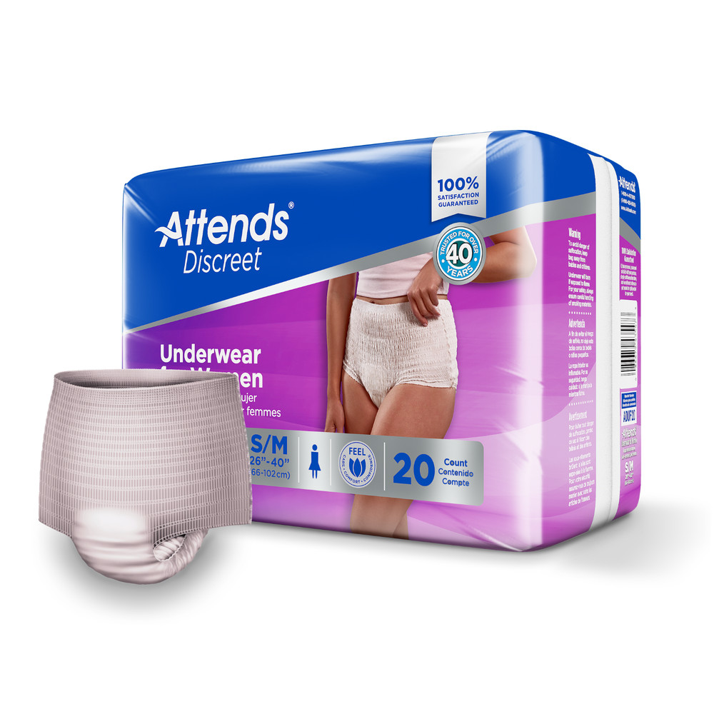 Attends Discreet Absorbent Underwear Pull On Medium Moderate Absorbency CS/80