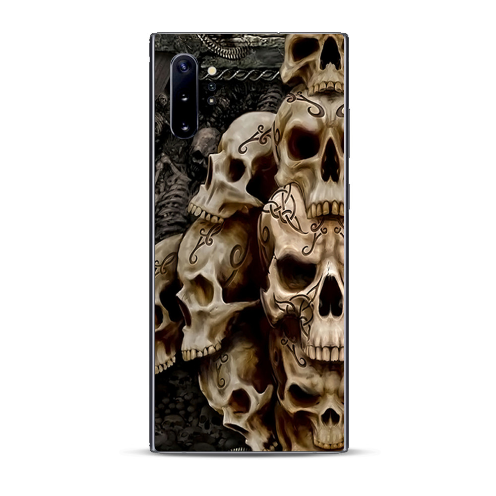 Skins Decal Wrap for Samsung Note 10 Plus Wicked Skulls Tattooed
