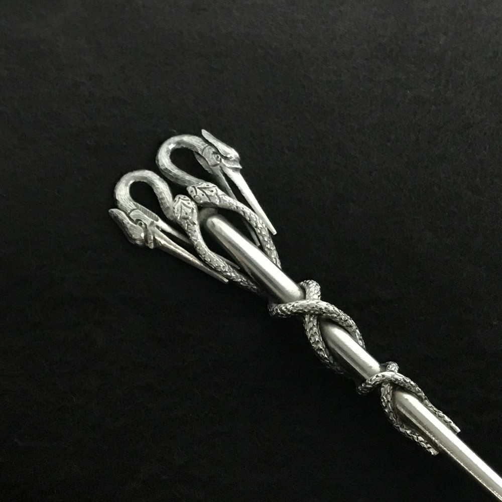 Figural Continental 800 Silver Spoon Stork Birds & Snakes