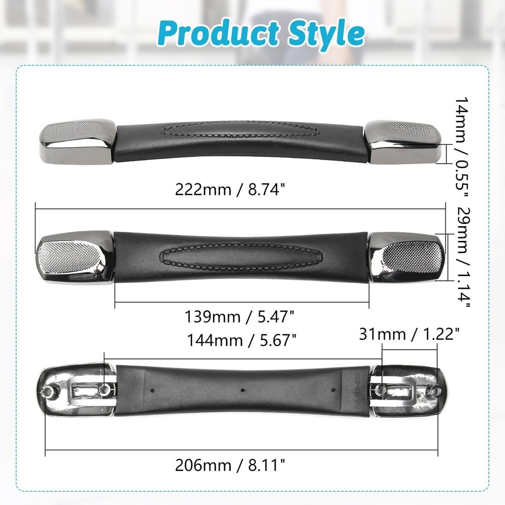 1Pc Luggage Handle 8.78" x 1.14" L x W Plastic Pull Handle Grip Replacement 2...