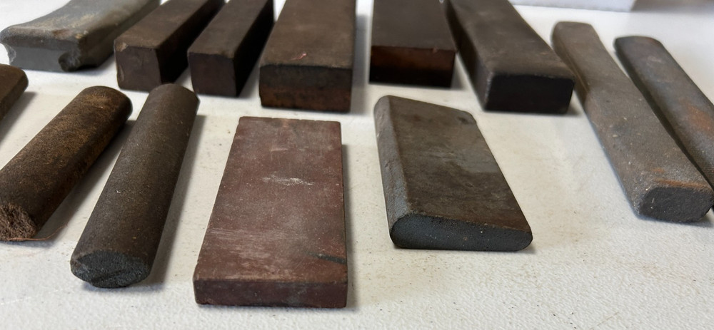 13 Vintage Sharpening Stones Various Shapes & Sizes