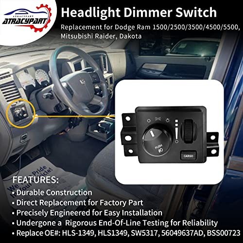 Headlight Dimmer Switch Headlamp Driving Lamp Switch | Replacement for standrad