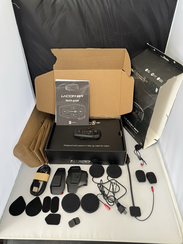 Interphone U COM 8R Motorbike Mesh Bluetooth Intercommunication System Black