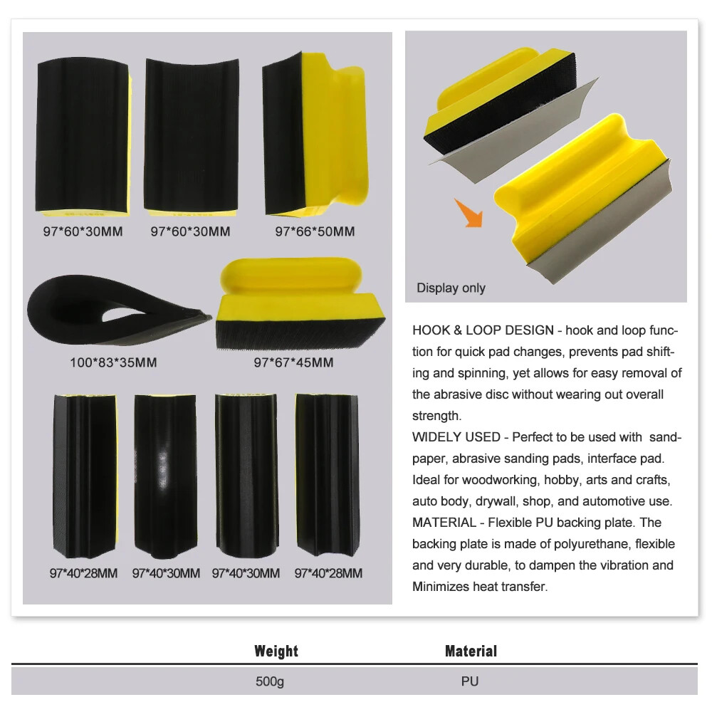 9 Pcs Hand Sanding Block Set Sanding Disc Holder Grinding Sponge Abrasive Tool