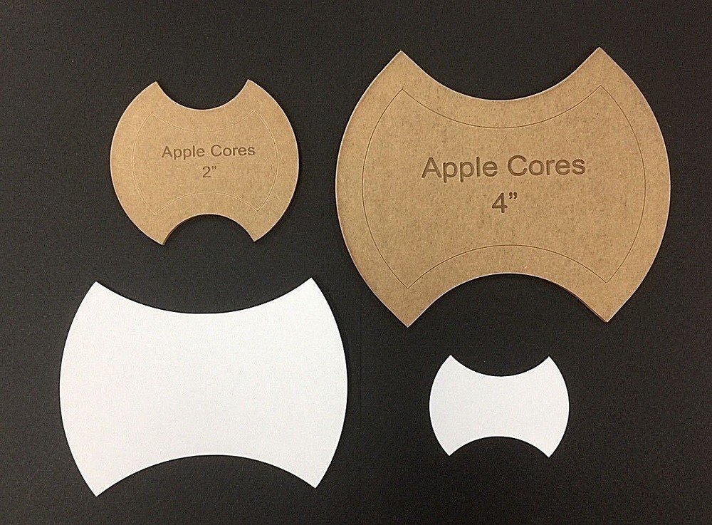 200  Apple Core Paper Piecing Papers     Plus One Template for Fabric Cut