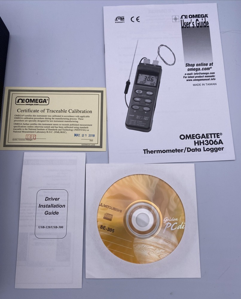 Omega Working HH306/306A Data Logger Thermometer In Box