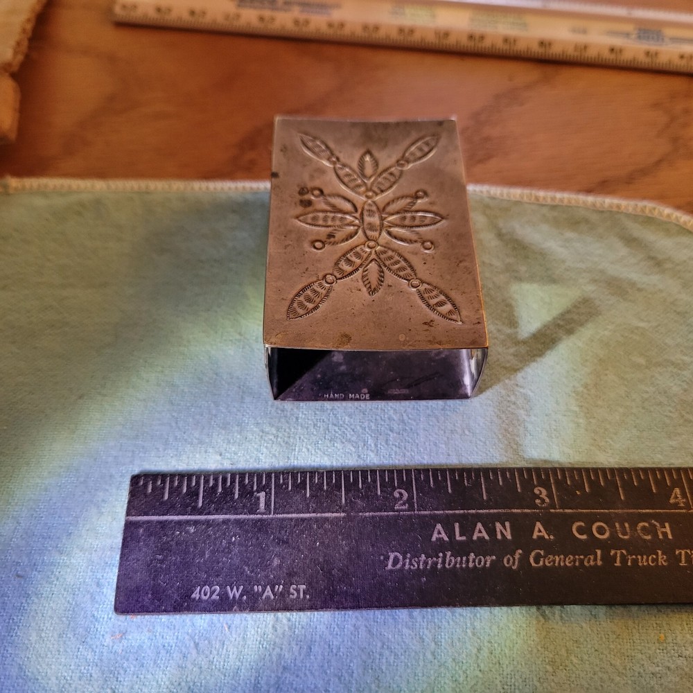 Engraved Sterling Hand Made Matchbox Cover