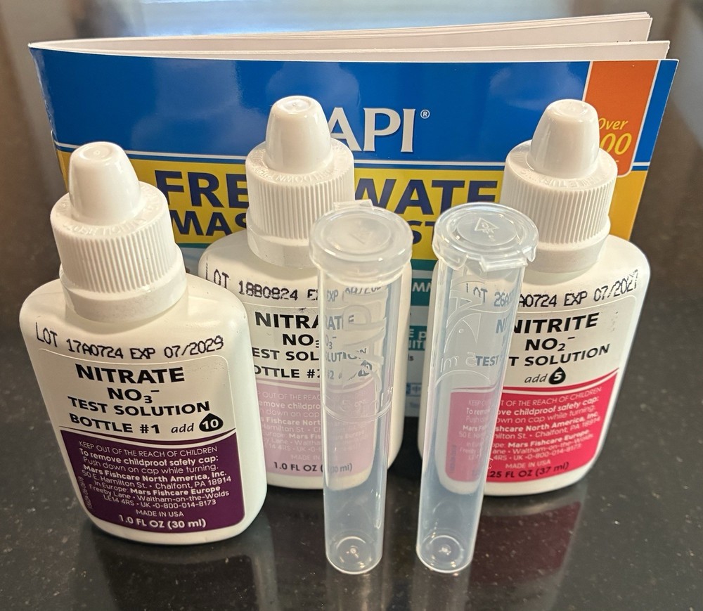 API Nitrite Test Kit & Nitrate Test Kit, Booklet & 2 Test Tubes NEW