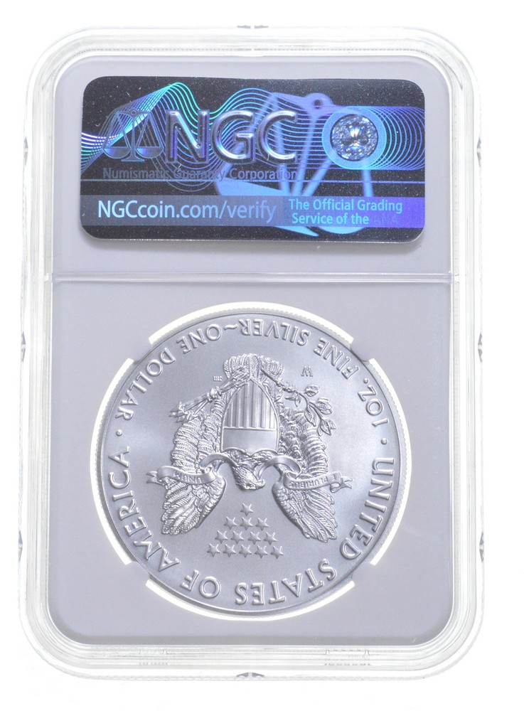 MS70 2018 W BURNISHED SILVER EAGLE NGC CLASSIC BROWN LABEL
