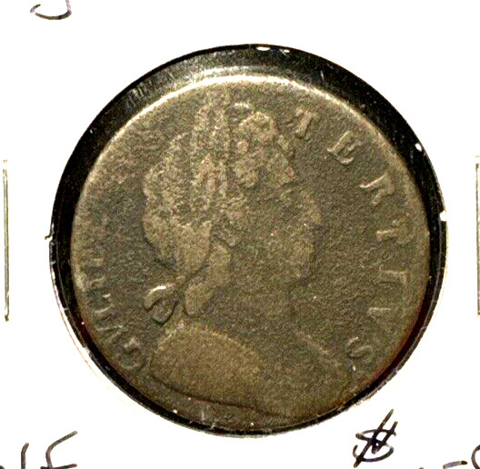 England 1697 half penny Fine/Good