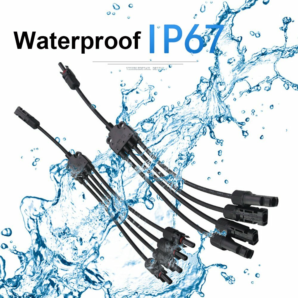 2PCS 30A Y Type Solar Panel Cable for FFM MMF PV Wire Connector T Splitter Tools