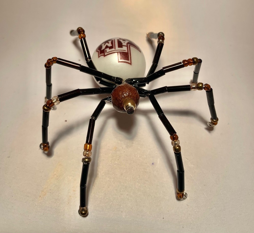 Handmade Beaded Wire Texas A&M Spider