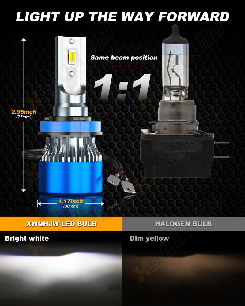H11B LED Headlight Bulbs Conversion Kit High and Low Beam 10000K Super bright