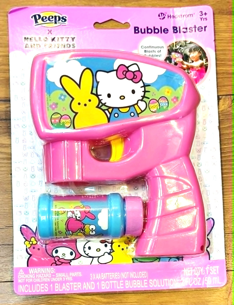 Peeps X Hello Kitty Bubble Blaster- Including Bubbles New