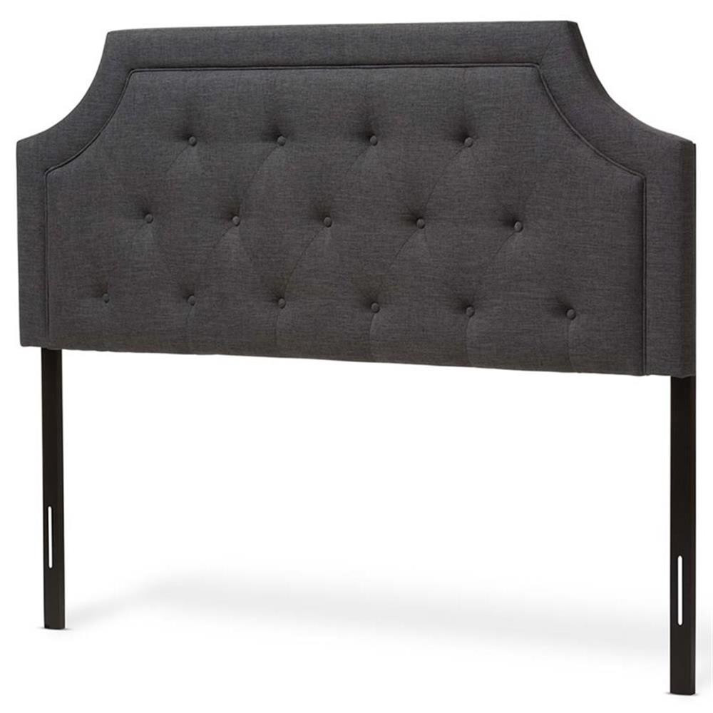 Baxton Studio Mars Fabric Tufted Full Headboard in Dark Gray