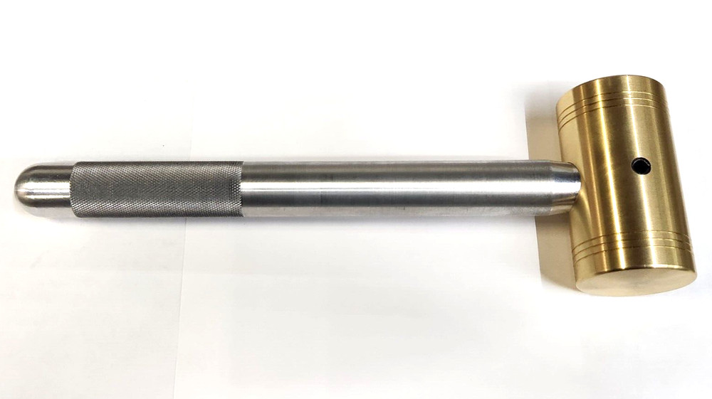 3 POUND SOLID BRASS HAMMER* KNURLED 1" SOLID ALUMINUM HANDLE * MADE IN USA*