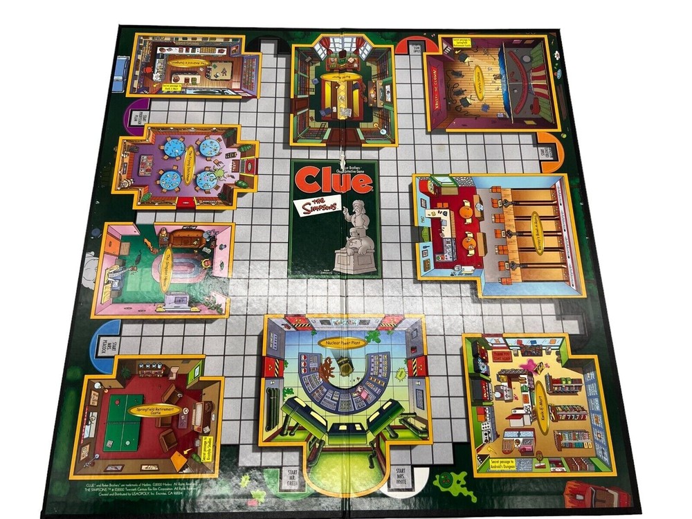 Clue The Simpsons First Edition 2000 Game Board Only Board Game Replacement