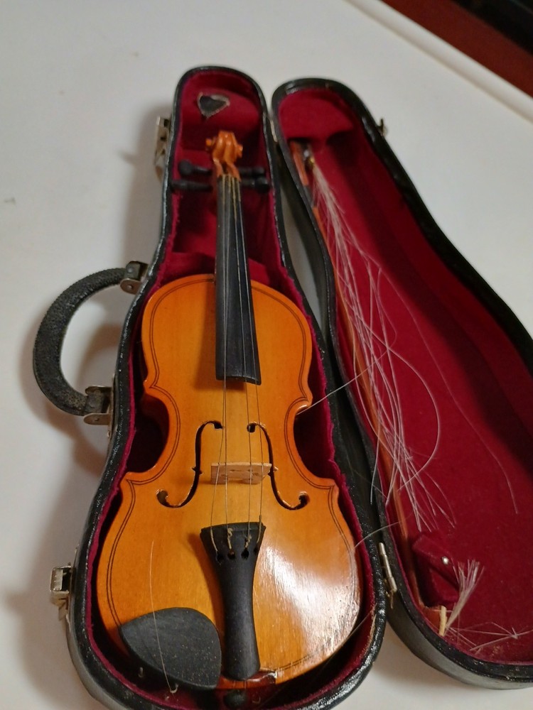 Miniature Violin with Case and Bow