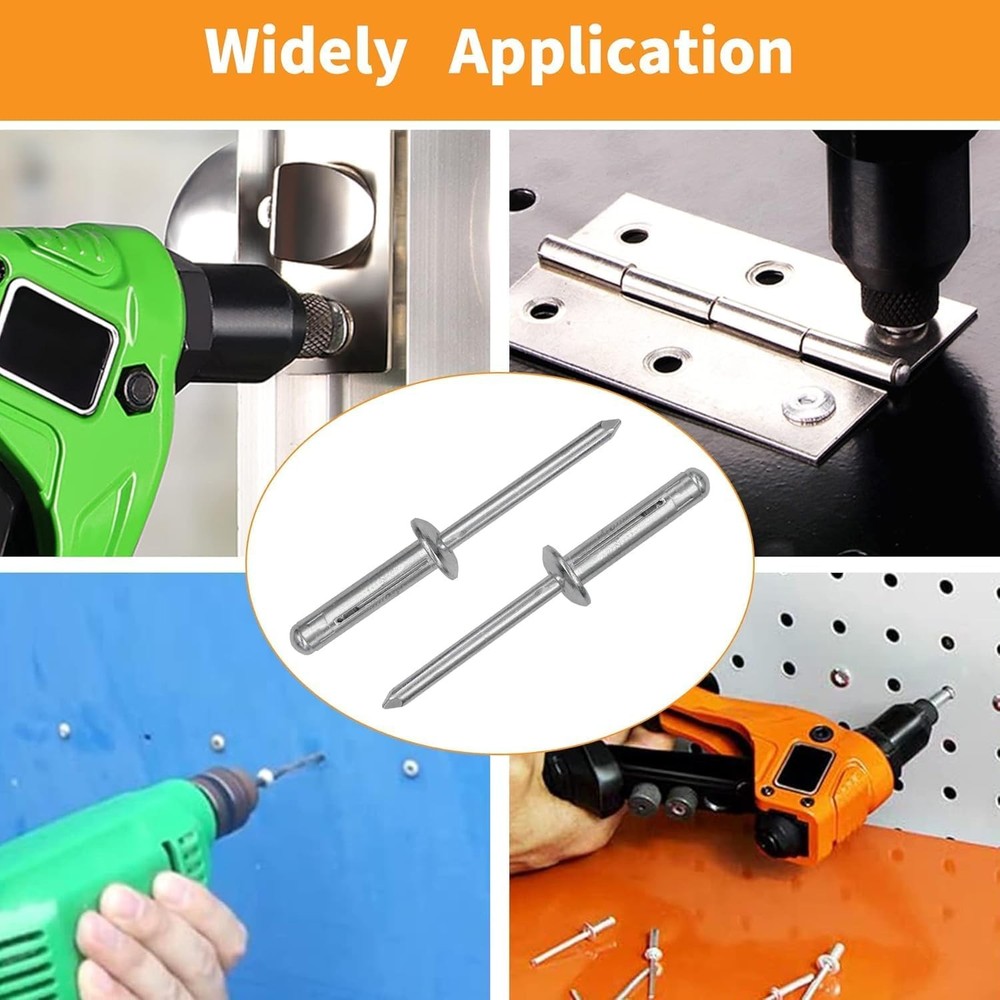 3/16" X 5/8" Tri-Fold Rivets Assortment - 160Pcs,Silver Tri-Fold Exploding Pop