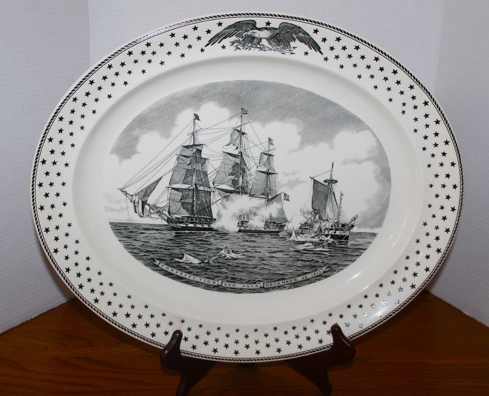 American Heritage Wedgwood Plate Constitution and Java Dec 29 1812 Eagle Stars